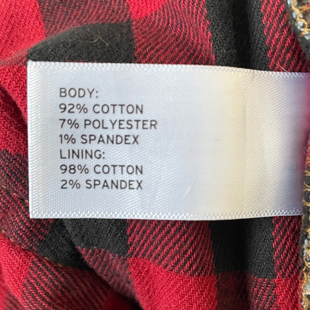 Duluth Trading Red Buffalo Plaid Flannel Lined Jeans Straight Leg Sz 18 Outdoor - Picture 11 of 11